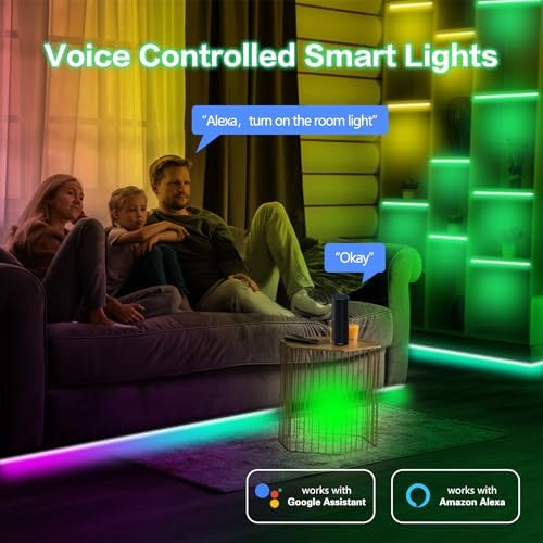 KEXU 50ft Smart WiFi LED Strip Light with Alexa and Google Assistant