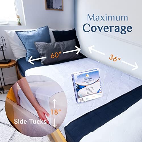 Idyll Nights Washable Incontinence Bed Pad - 36x60 inch Waterproof Reusable