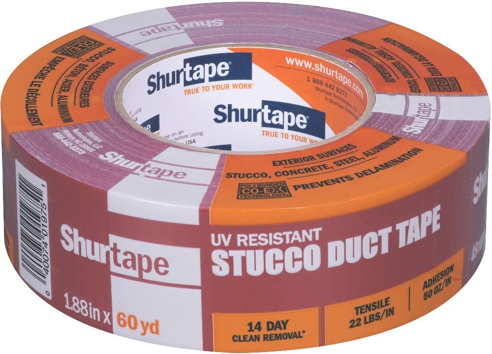 Shurtape PC-667RD260 Stucco Masking Duct Tape 2 x 60 yd Red