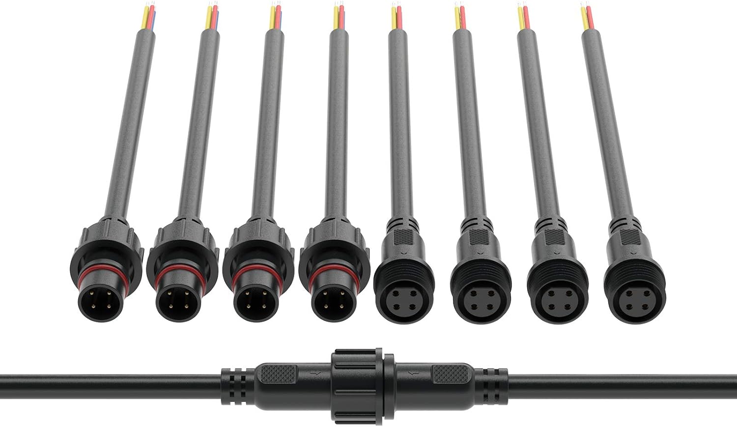 BTF-LIGHTING 4 Pin IP65 Connector with 20AWG Wire
