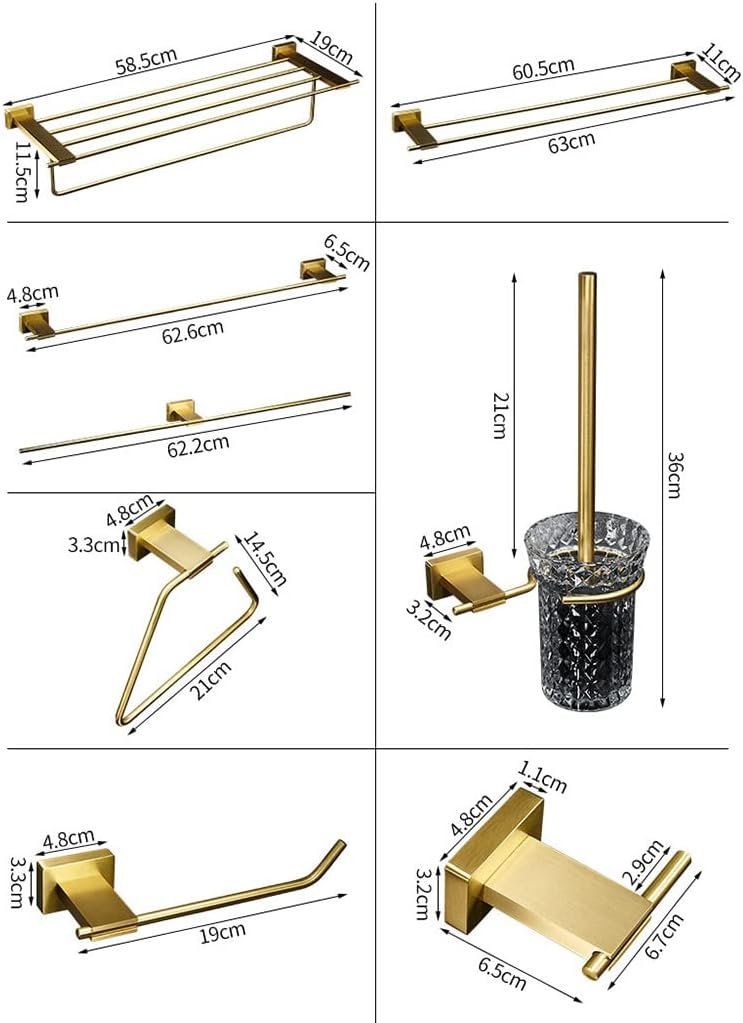 ANNBKA Bathroom Hardware Set All Copper Solid Light Luxury Towel Bar Holder
