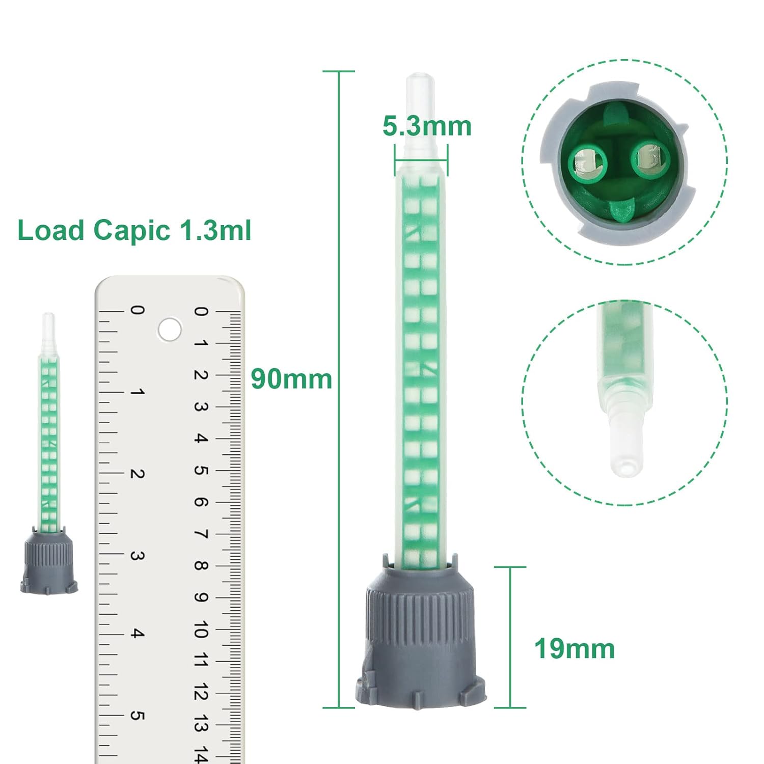 LANIAKEA 50 Pcs Epoxy Mixing Nozzle Tips 35 Inch