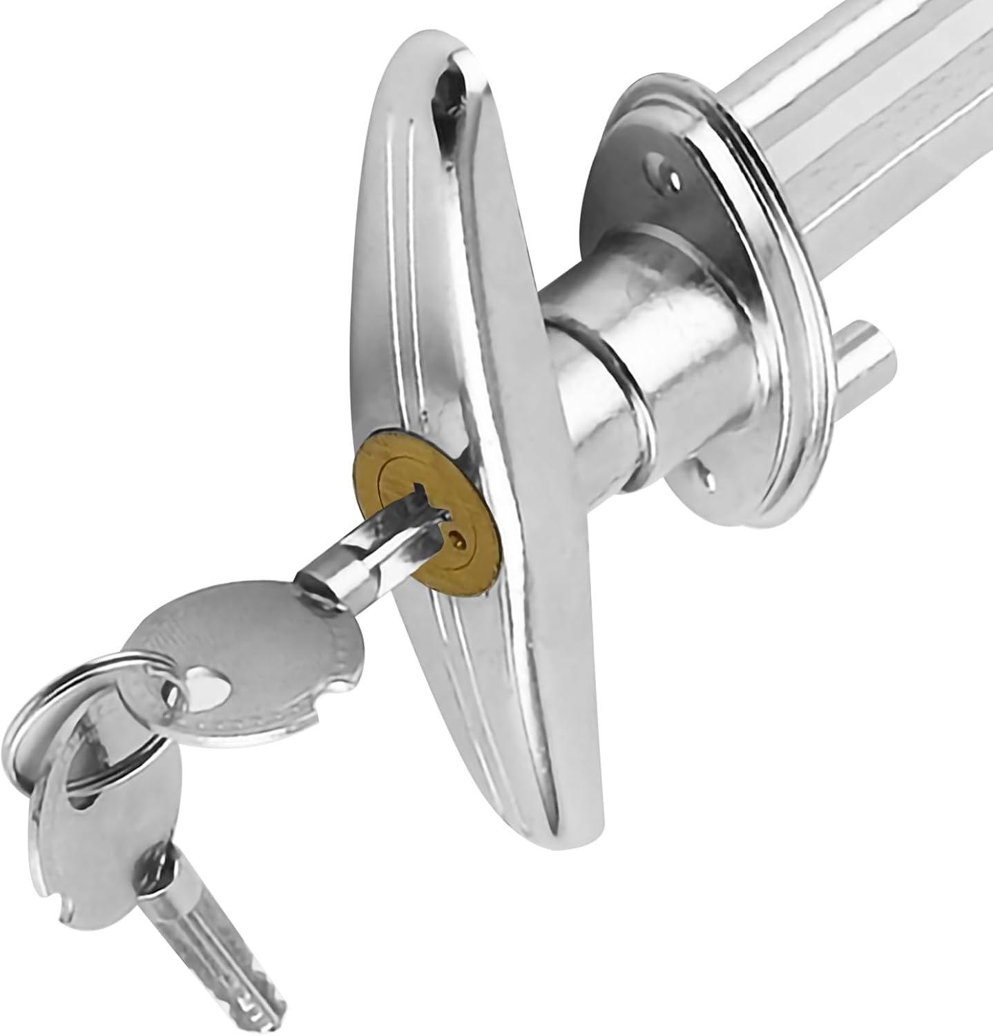 Garage Door Lock T Handle with 4 Keys Replacement Kit
