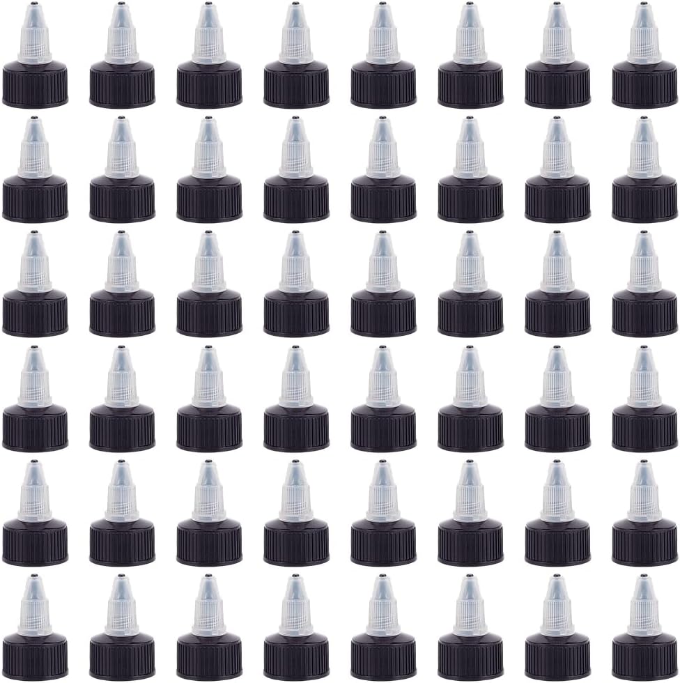 OLYCRAFT 100pcs Black Squeeze Bottle Cap Replacement