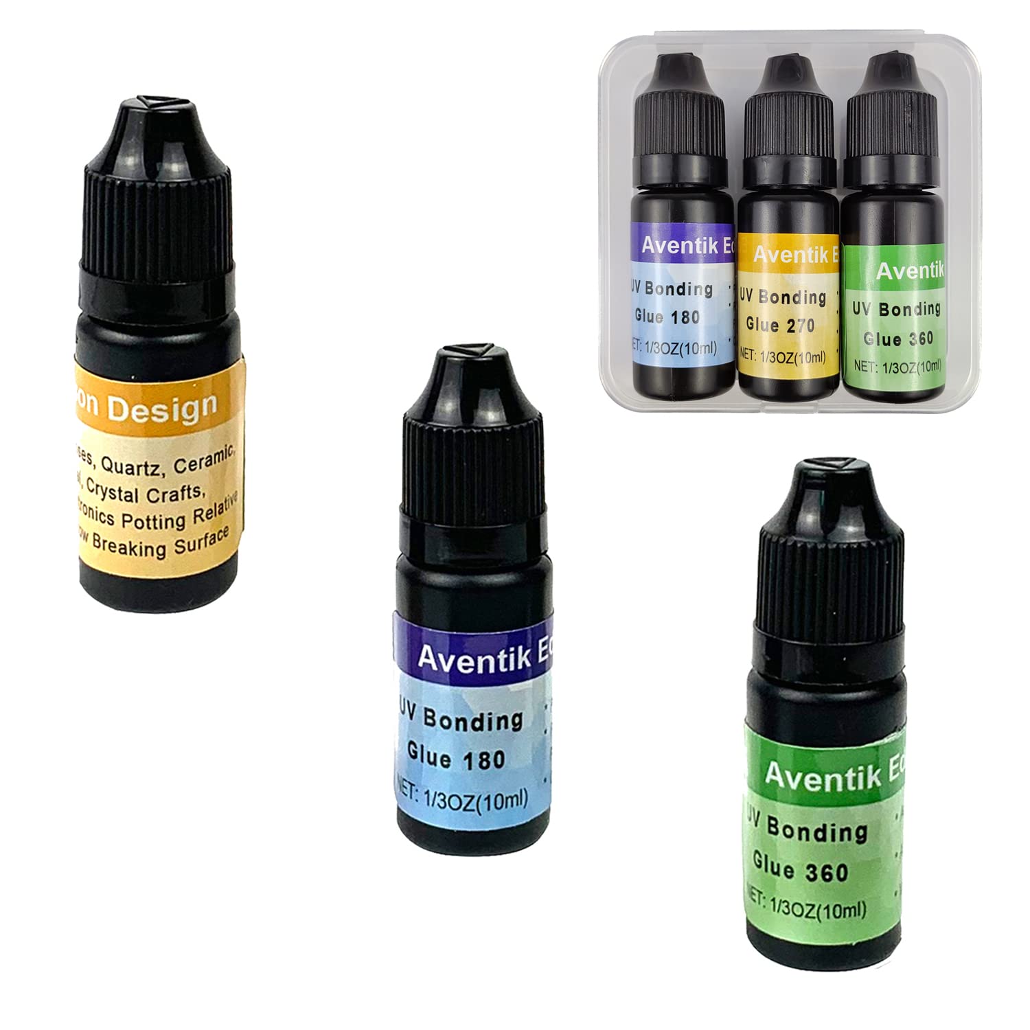 EUPHENG 3-UV Glue Combo Tool Kit for Plastic Glass Metal Bonding