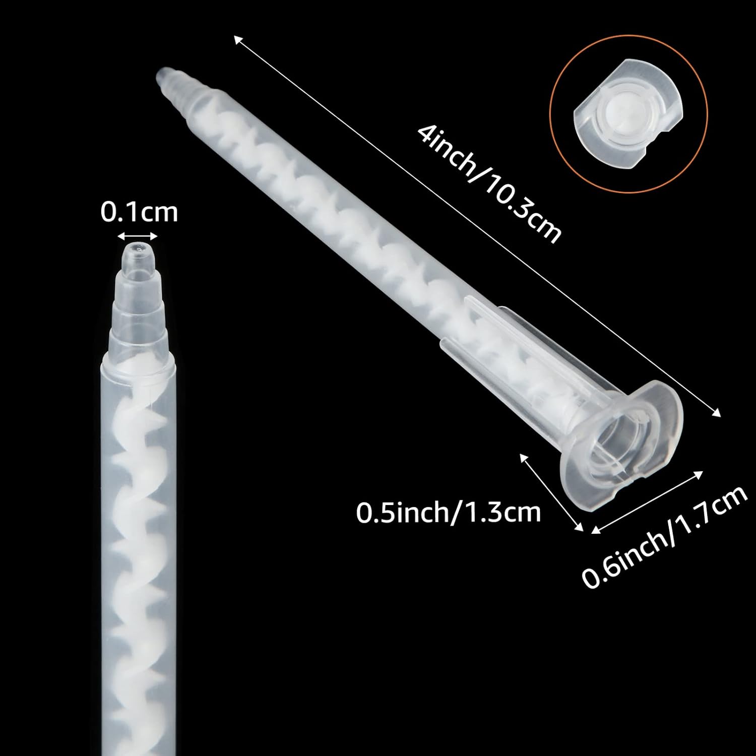 100 Pieces Epoxy Mixing Nozzle Tips for 50ml Cartridges