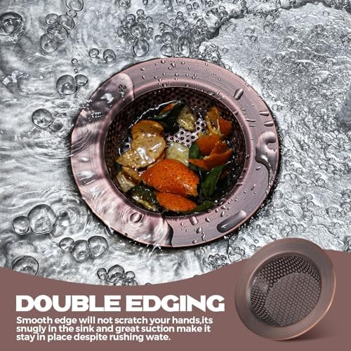 Retisee 2 Pcs Stainless Steel Sink Strainer Red Bronze 44 Diameter