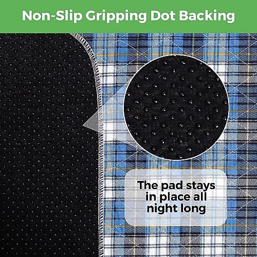 AbleUplift Washable Waterproof Bed Pads 2 Pack Blue Plaid