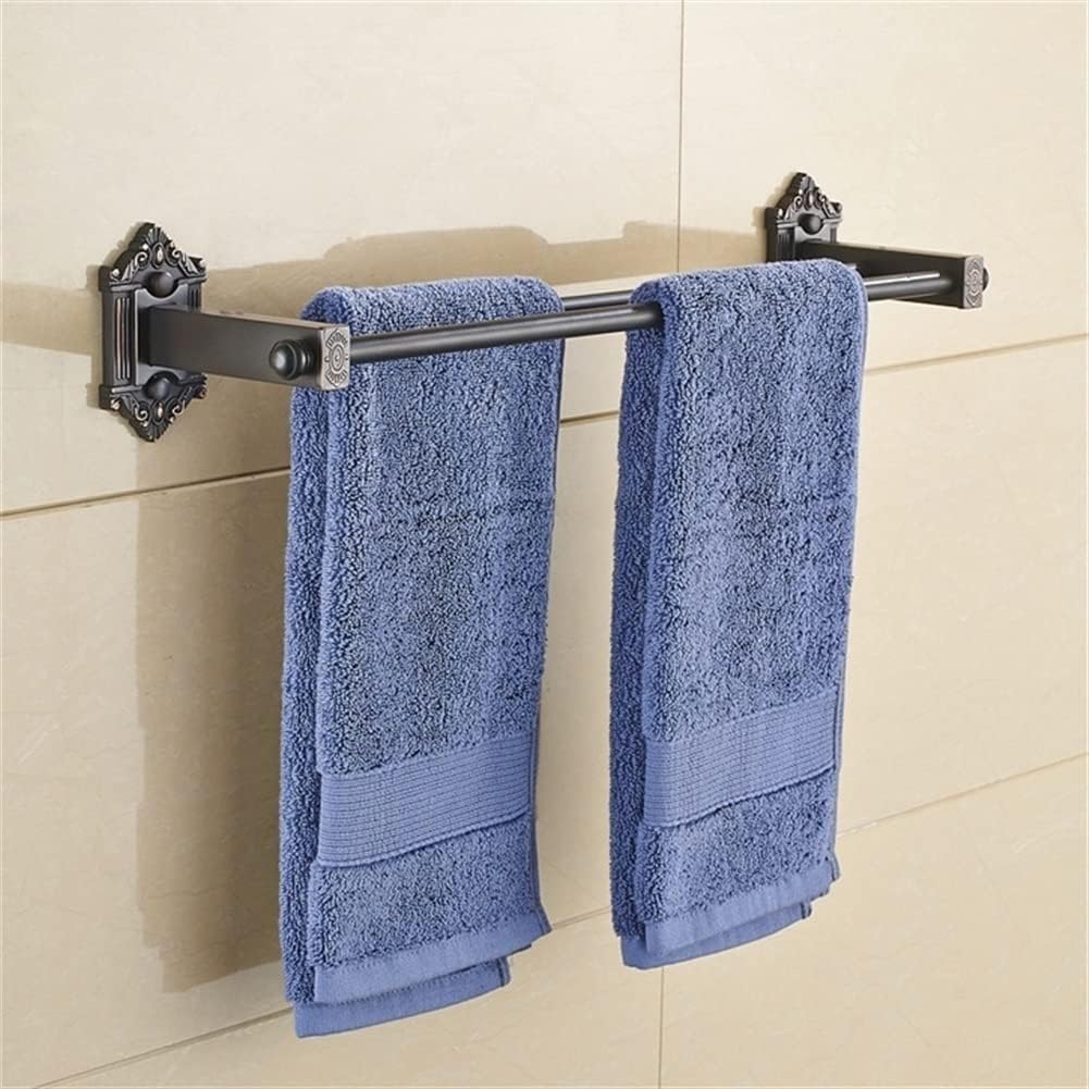 Brass Towel Bar Double Rail Black Antique Finish Bathroom Holder