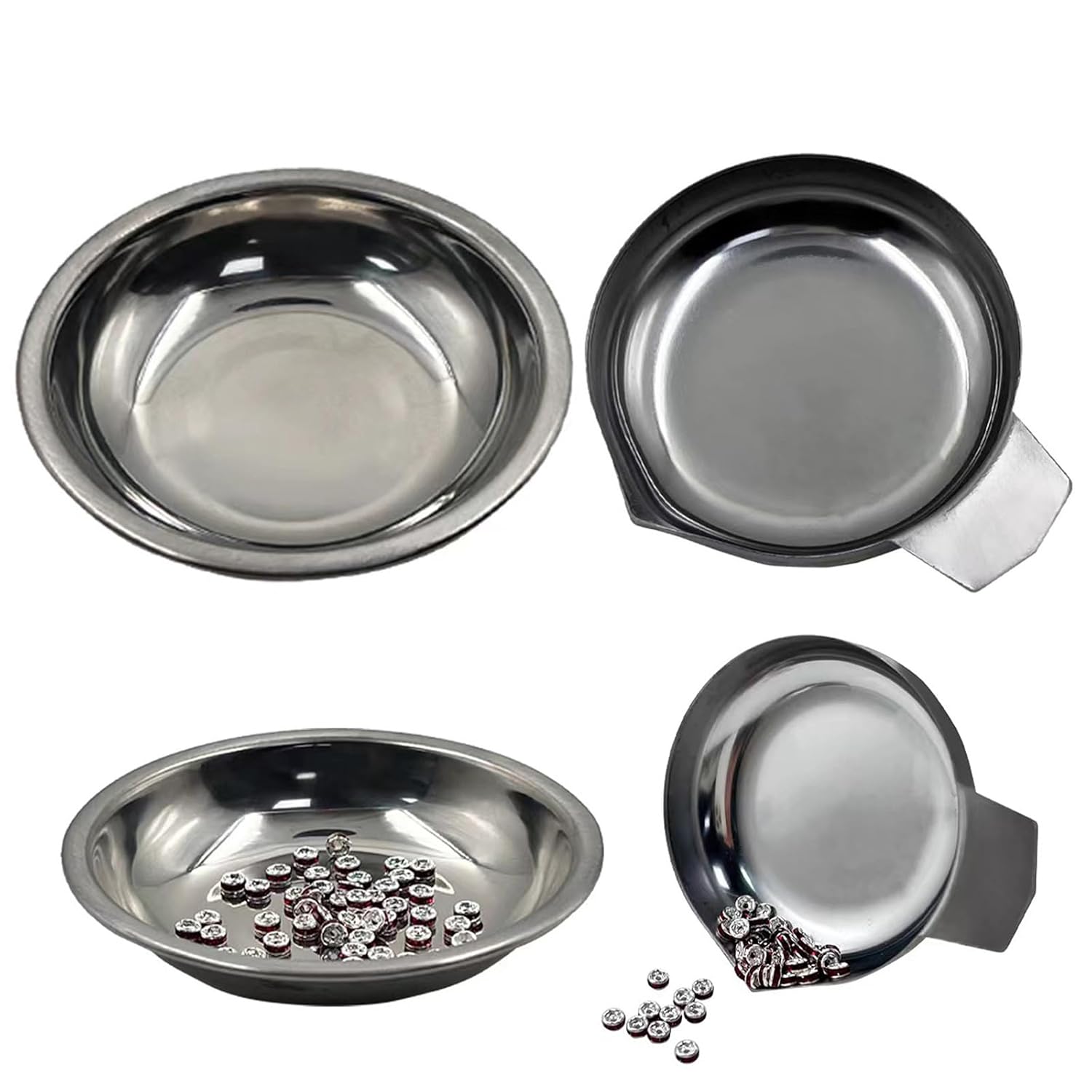 2 Pieces Stainless Steel Small Weighing Trays for Digital Scales