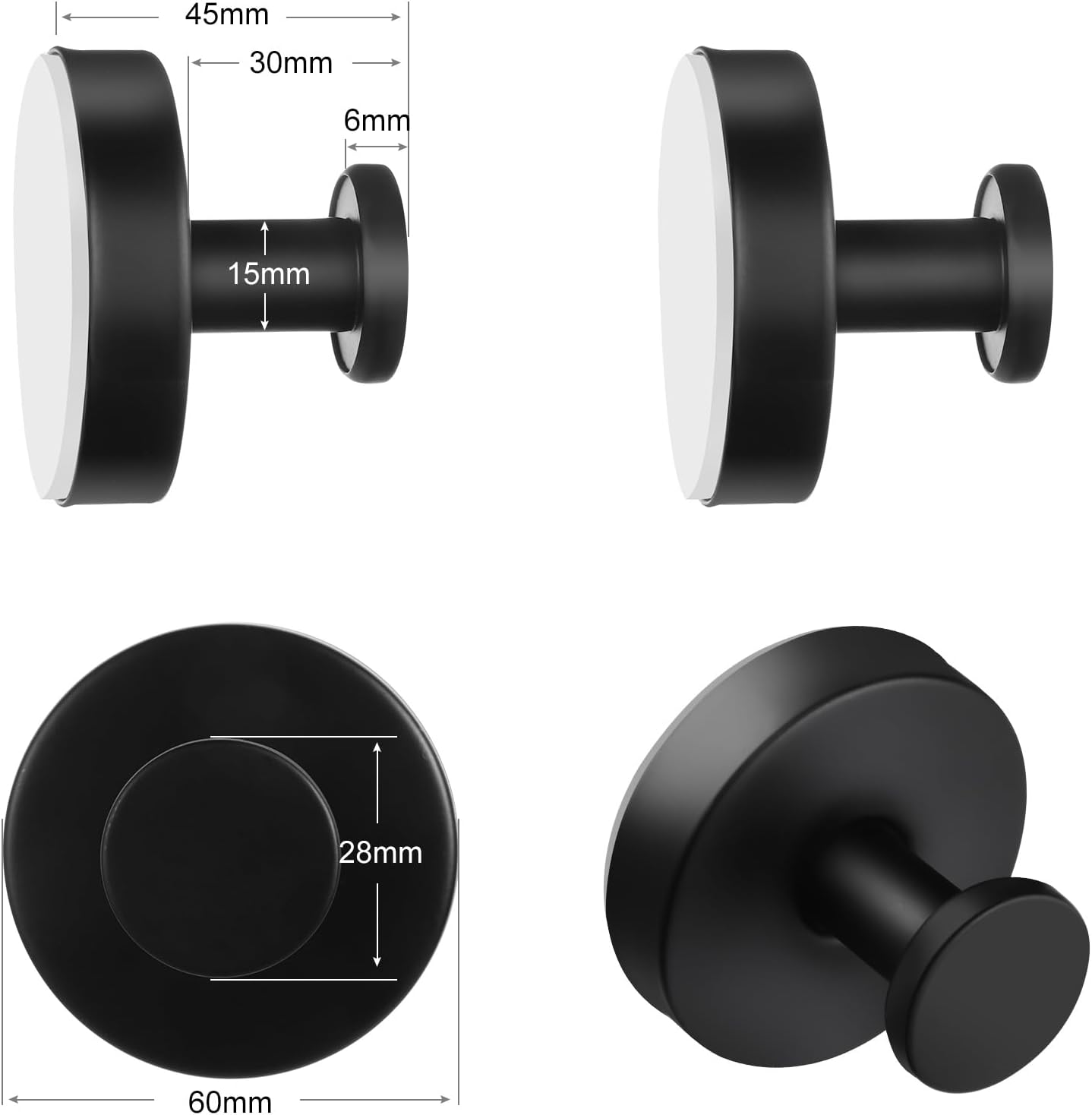 Dntorx Vacuum Suction Cup Hooks 2 Pack Black 1