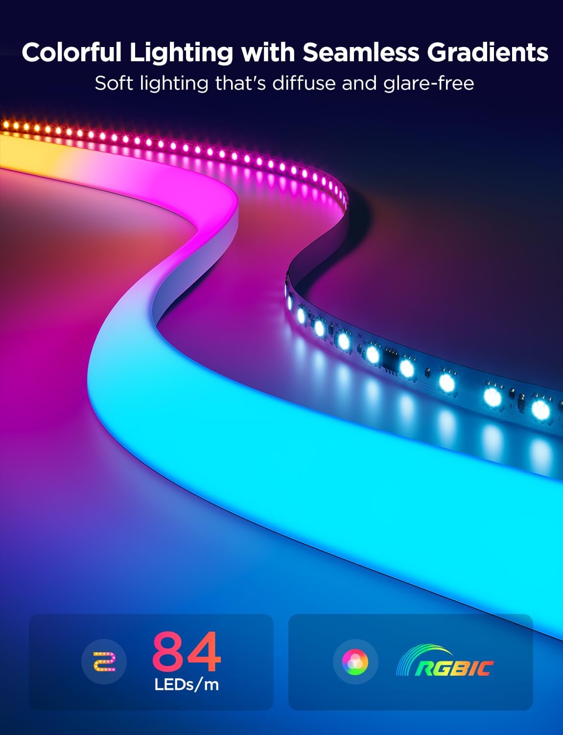Govee LED Strip Light with Smart App Control and Music Sync