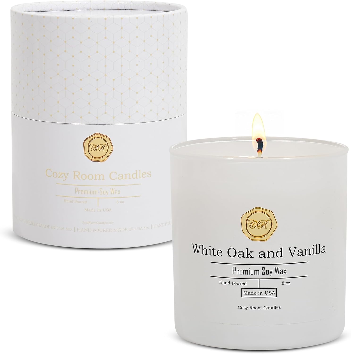 Cozy Room Candles - White Oak Vanilla 8oz Soy Candle