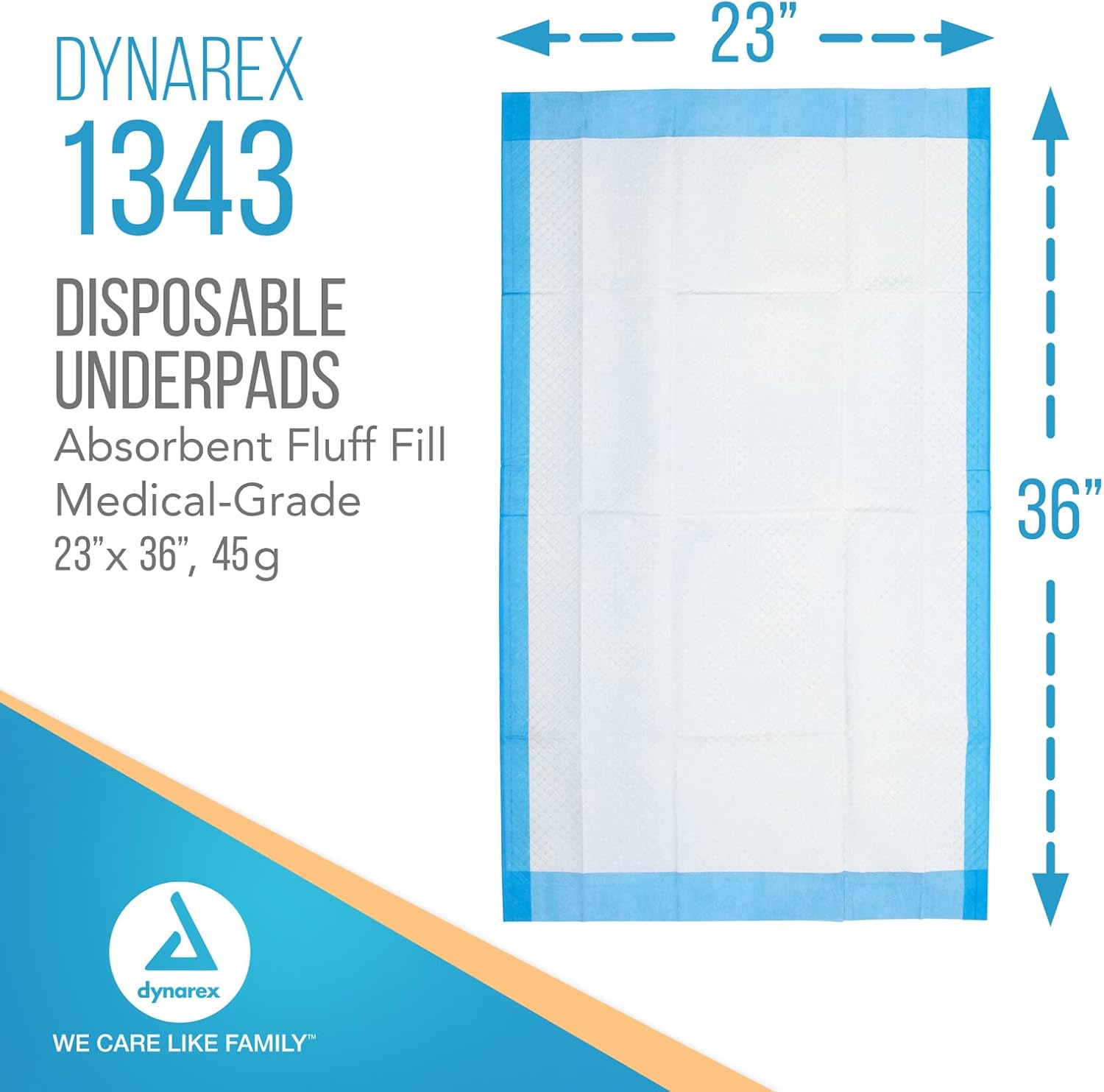Dynarex Disposable Underpads 23x36 Pack of 2 45g