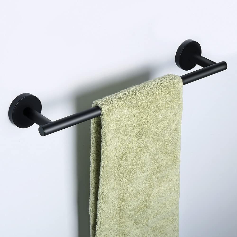 BOCbco Black Towel Rail 40Cm Wall-Mounted Towel Holder