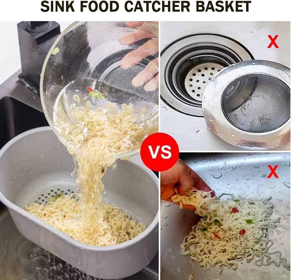 Kitchen Sink Drain Strainer Basket with Dry Wet Separation - Grey