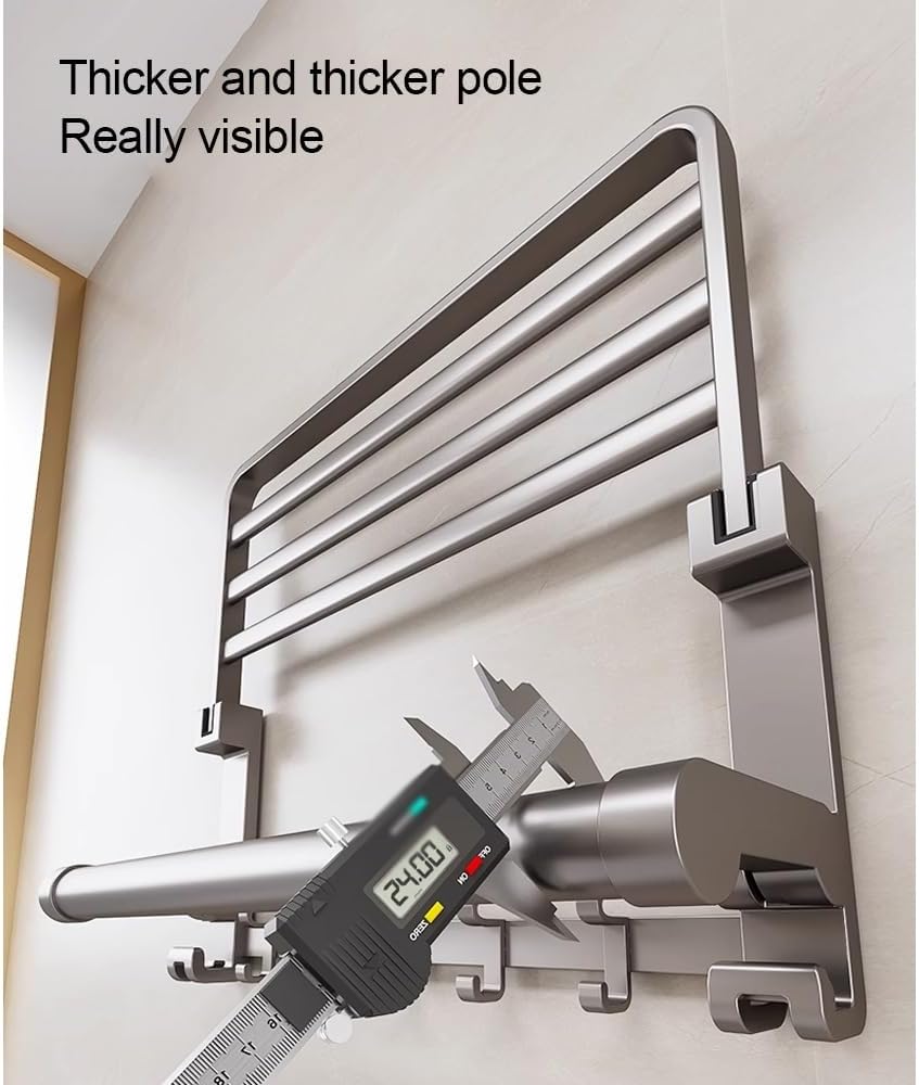ANNBKA Foldable Towel Bar Black 50cm Wall Mounted