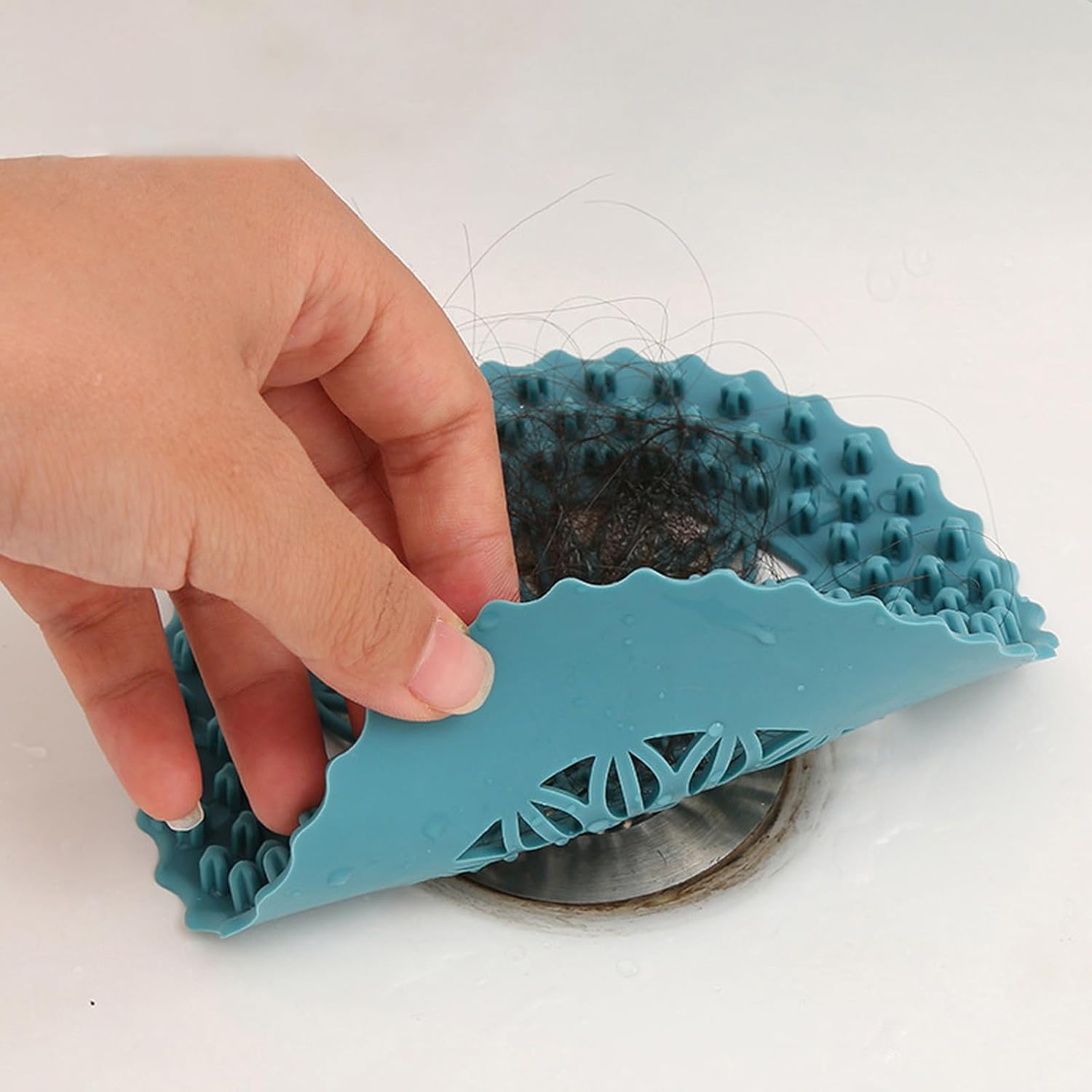 Hair Catcher Shower Drain Cover - Durable Silicone Easy to Install and Clean