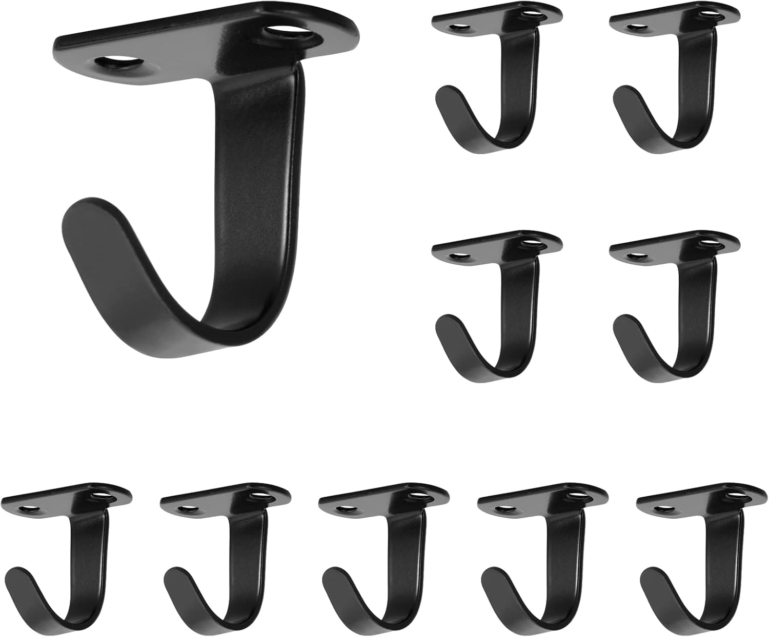 NearMoon Matte Black Stainless Steel Ceiling Hooks 10 Pack