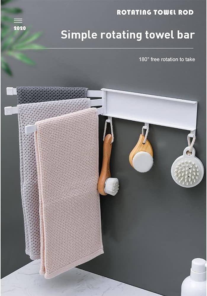 ANNBKA Black Rotating Towel Bar with 180 Free Rotation
