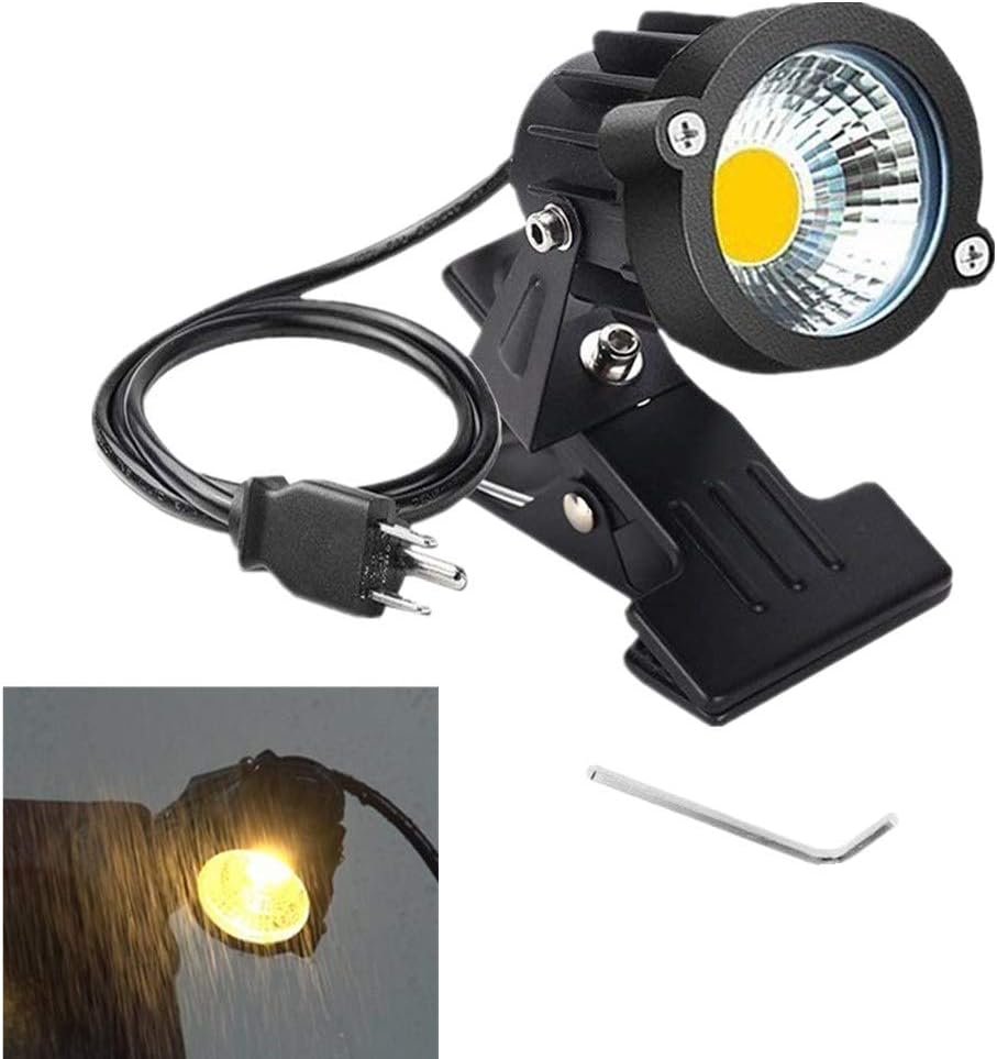 WeFoonLo 1pcs 5W LED Clip Light Outdoor Water Resistant Spotlight Lamp