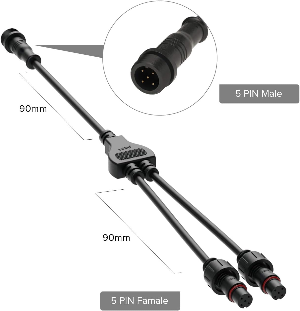 BTF-LIGHTING 5 Pin Y Splitter Connector Set