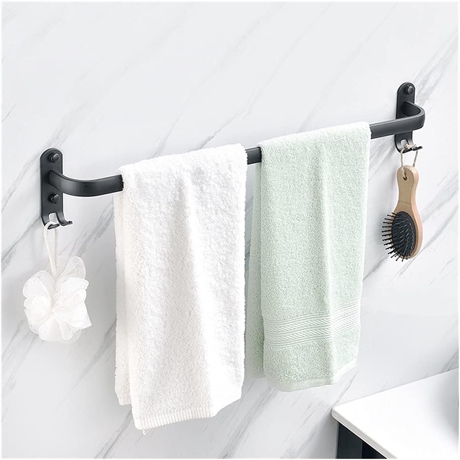 BOCbco Space Aluminum Towel Rail 30Cm Black Matte Wall Mounted Holder