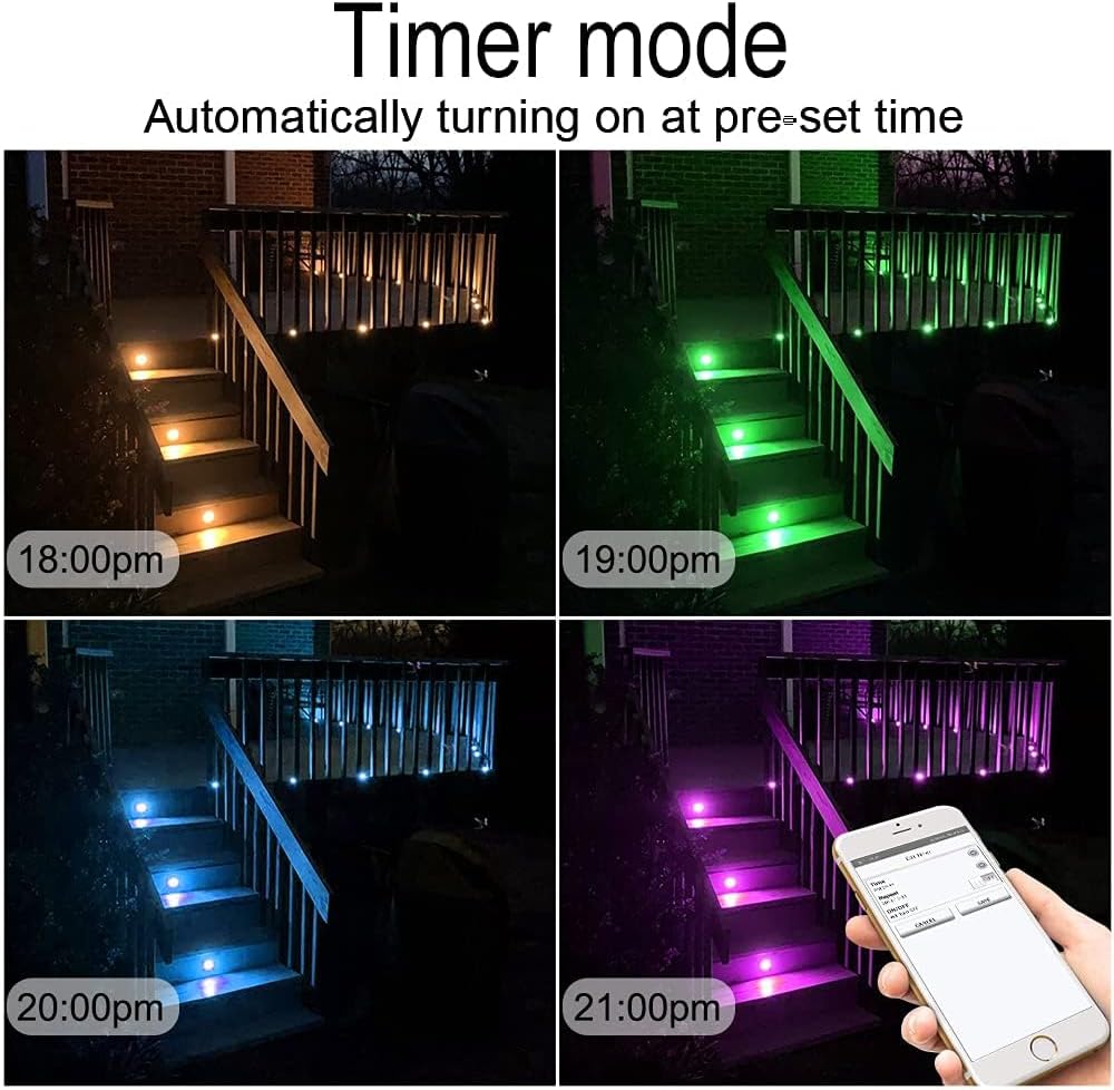 Sumaote 6pcs LED Deck Light Kit with WiFi Smart Control