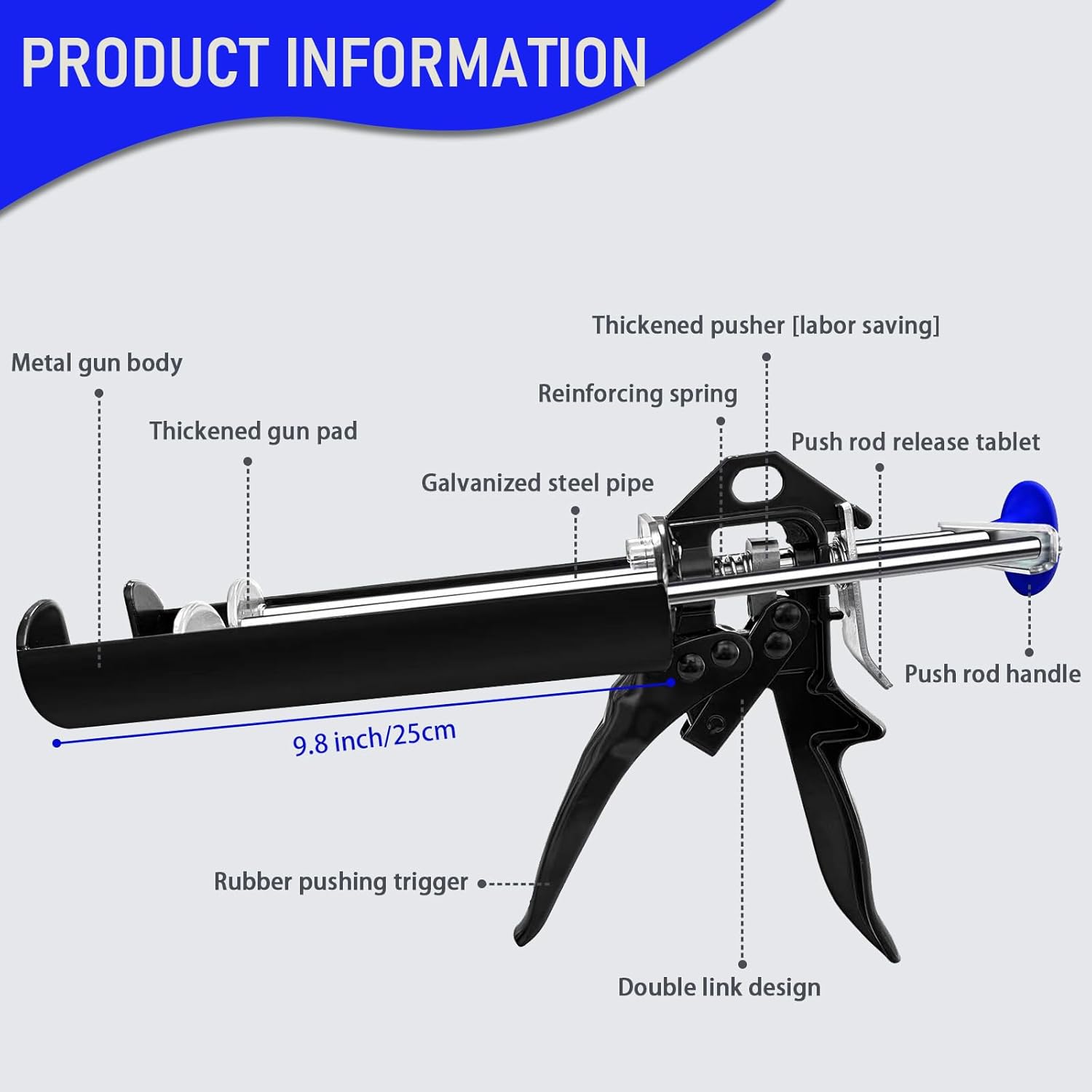 Dual Cartridge Epoxy Gun 600 mL 281 Thrust Ratio