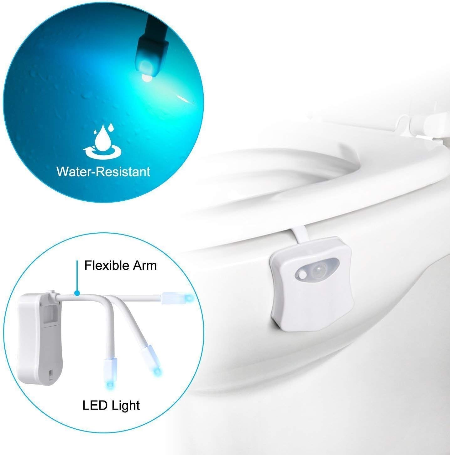 ZEZHOU Toilet Night Light 2 Pack Motion Sensor LED 1