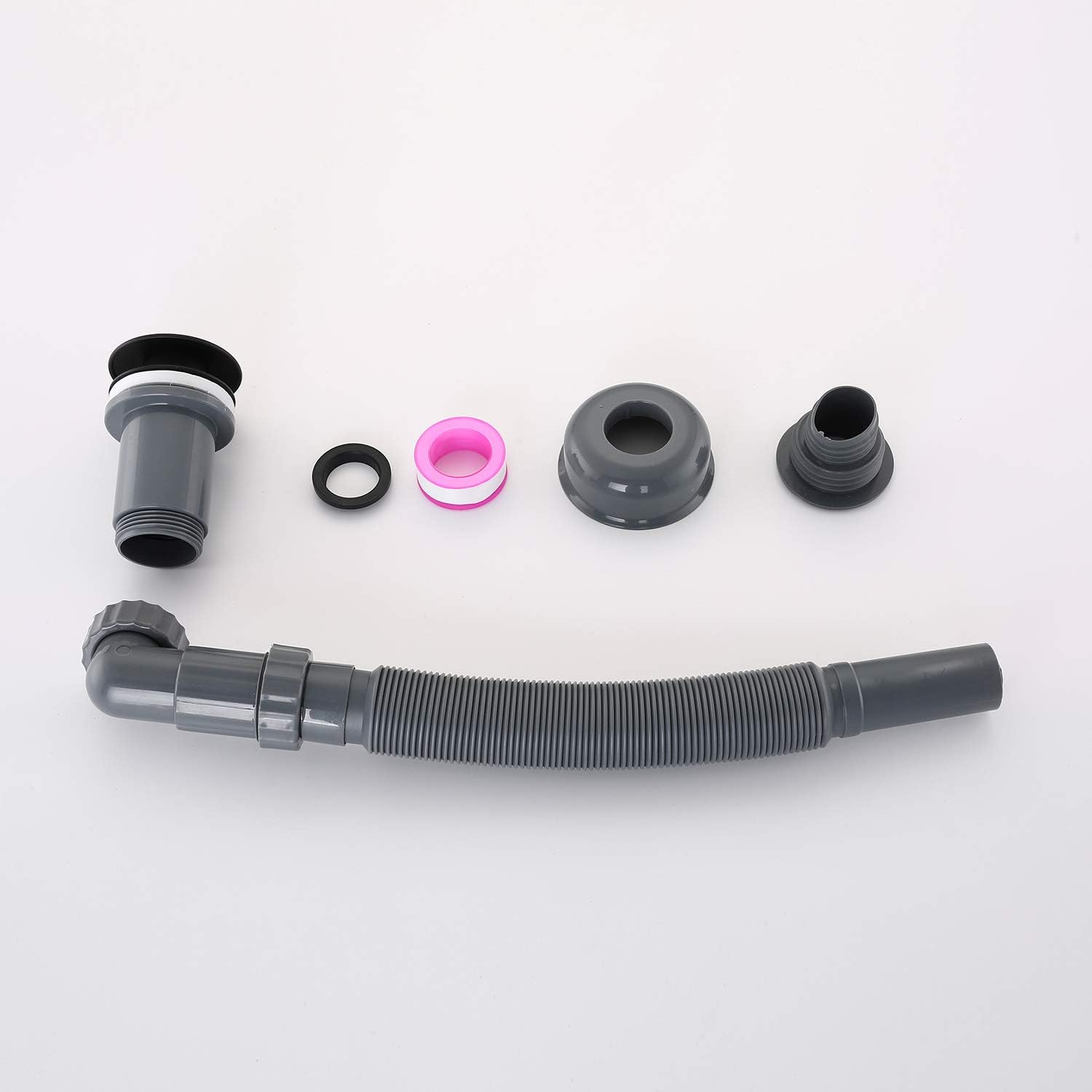 GORDEE P Trap Sink Stopper Right Angle Drain Kit Adjustable 1-14 Black