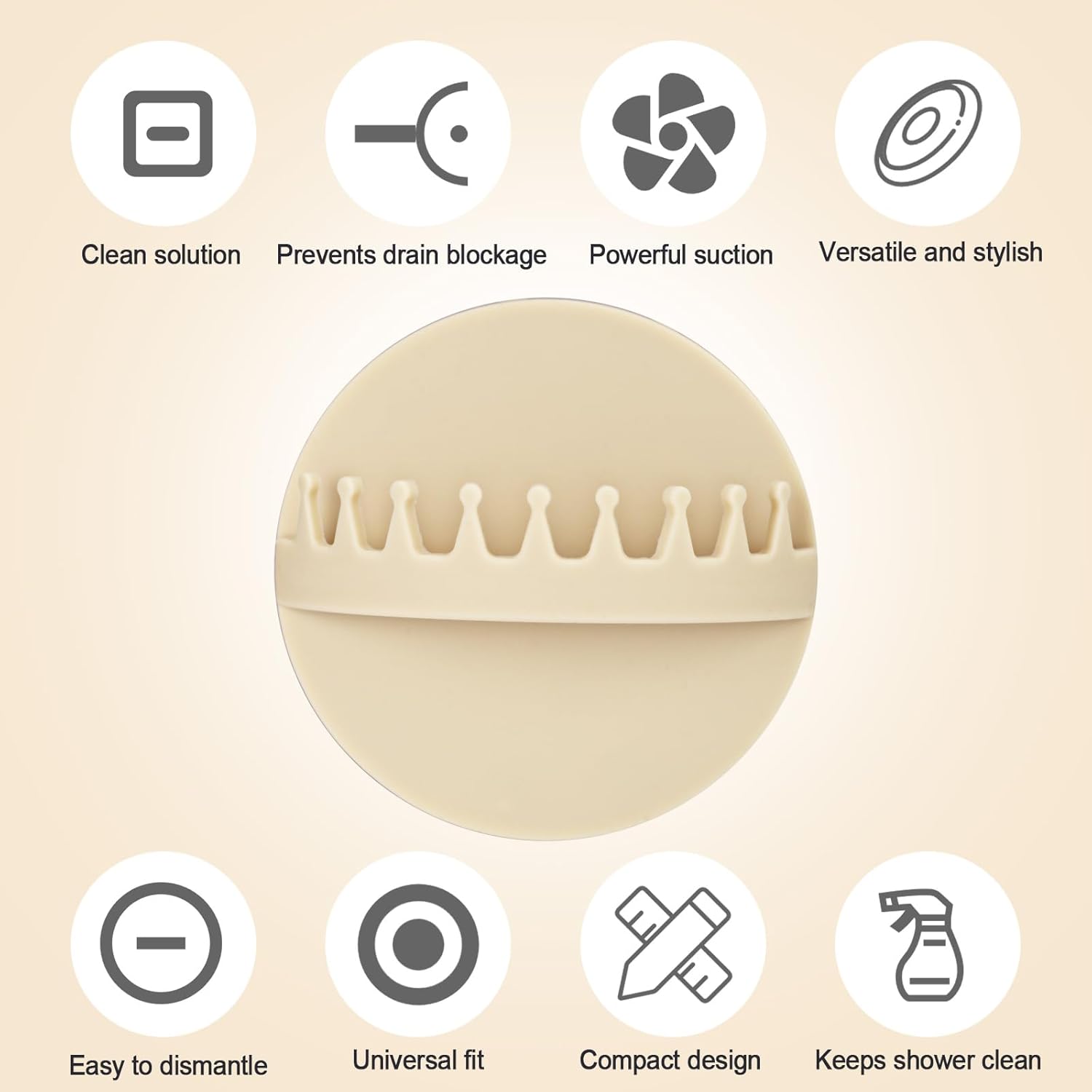 Gosknor Hair Catcher Shower Wall Mount Beige 1