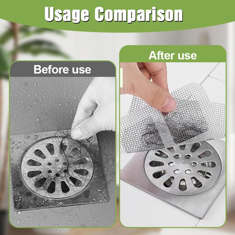 Yilia 4x4 Floor Drain Hair Catcher Stickers 10PCS