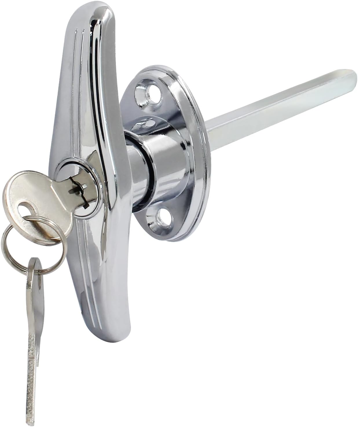 Bonsicoky Garage Door T-Handle Lock with 2 Keys - Silver