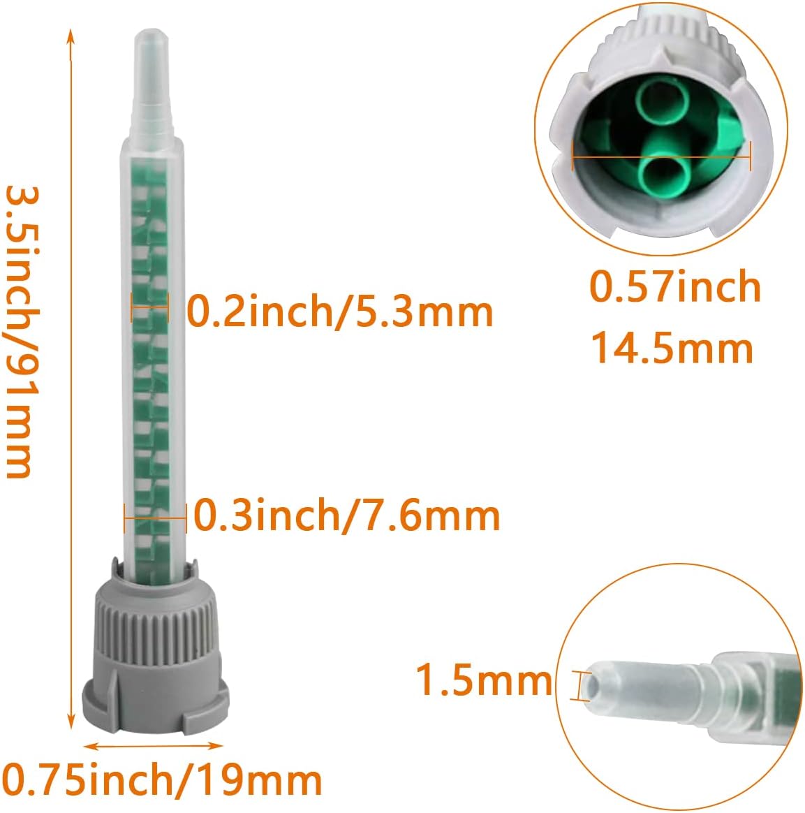 40 Pieces Epoxy Mixing Nozzle Tip for 50ml Cartridges