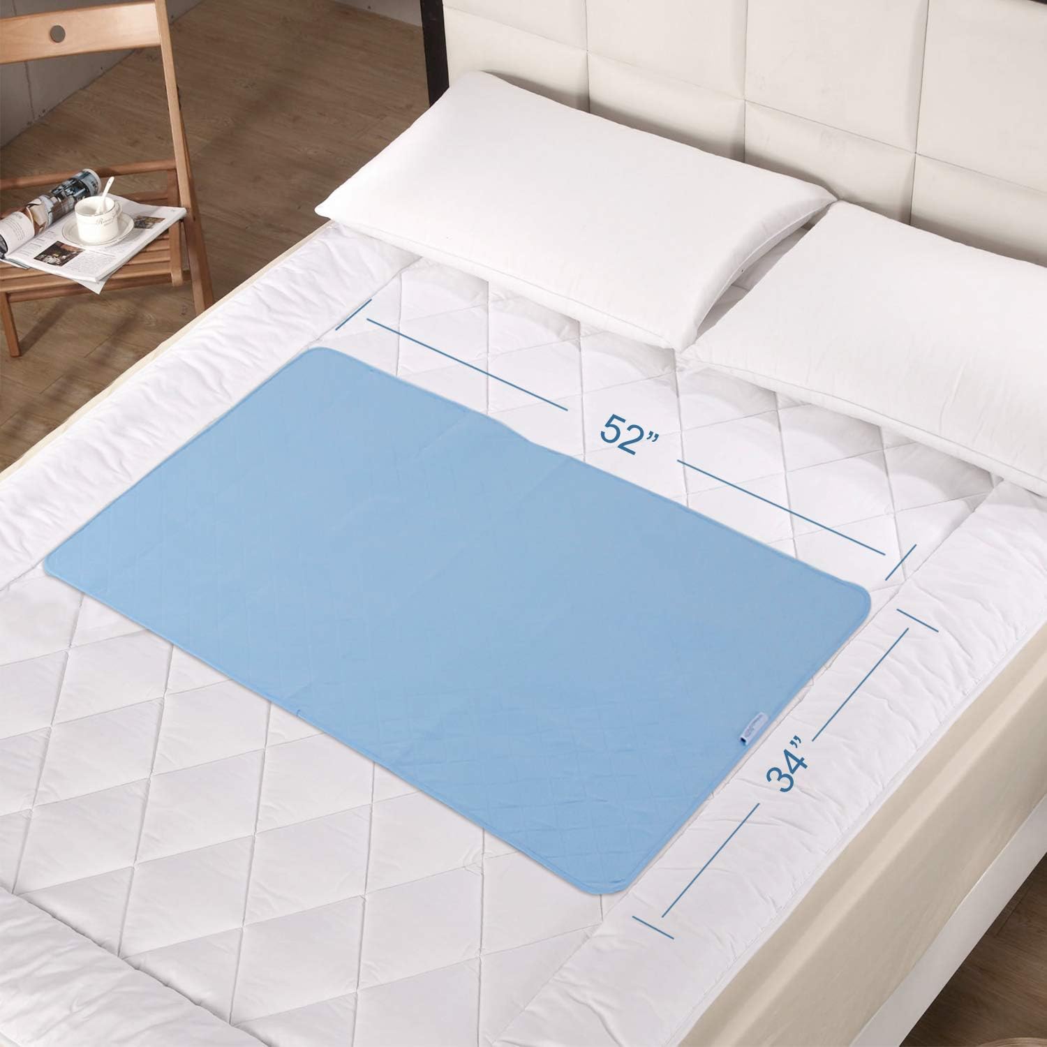 Springspirit Reusable Incontinence Bed Pads 52x34 Waterproof Non-Slip