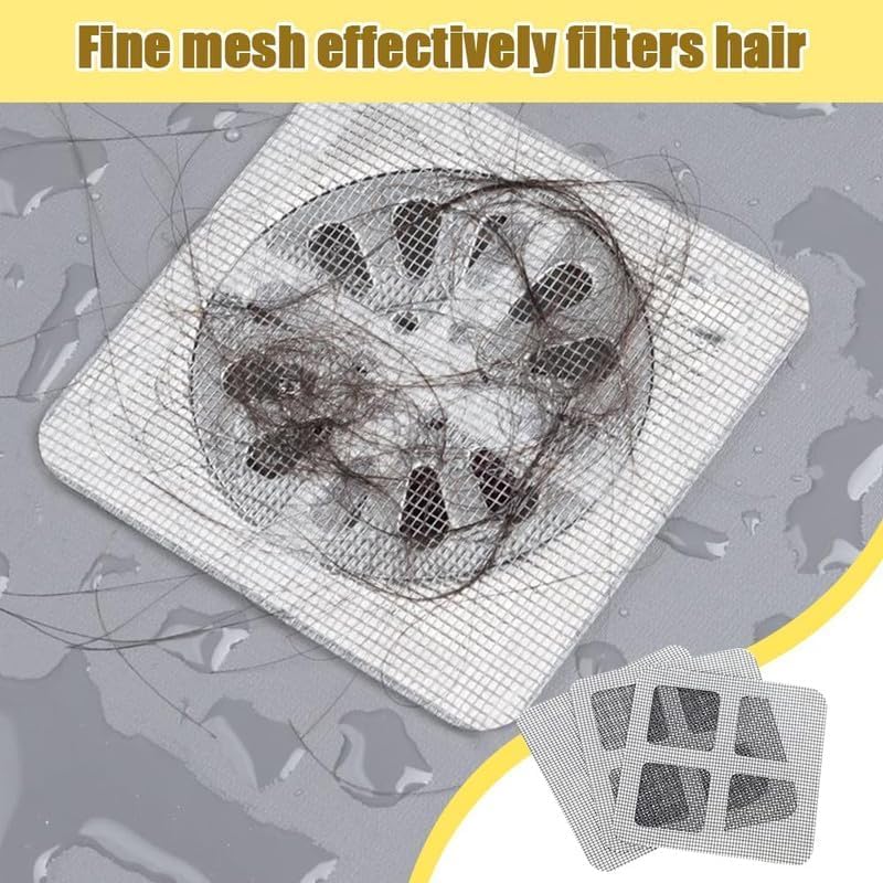Disposable Shower Drain Hair Catcher 4x4in White 10 Pack
