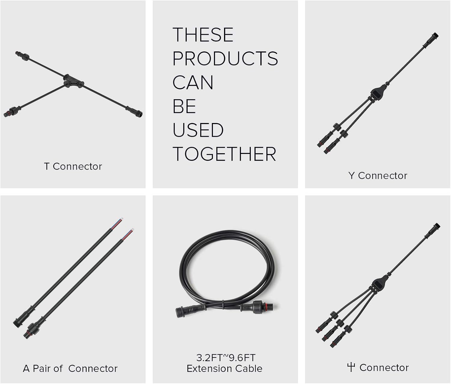 BTF-LIGHTING 5 Pin Y Splitter Connector Set