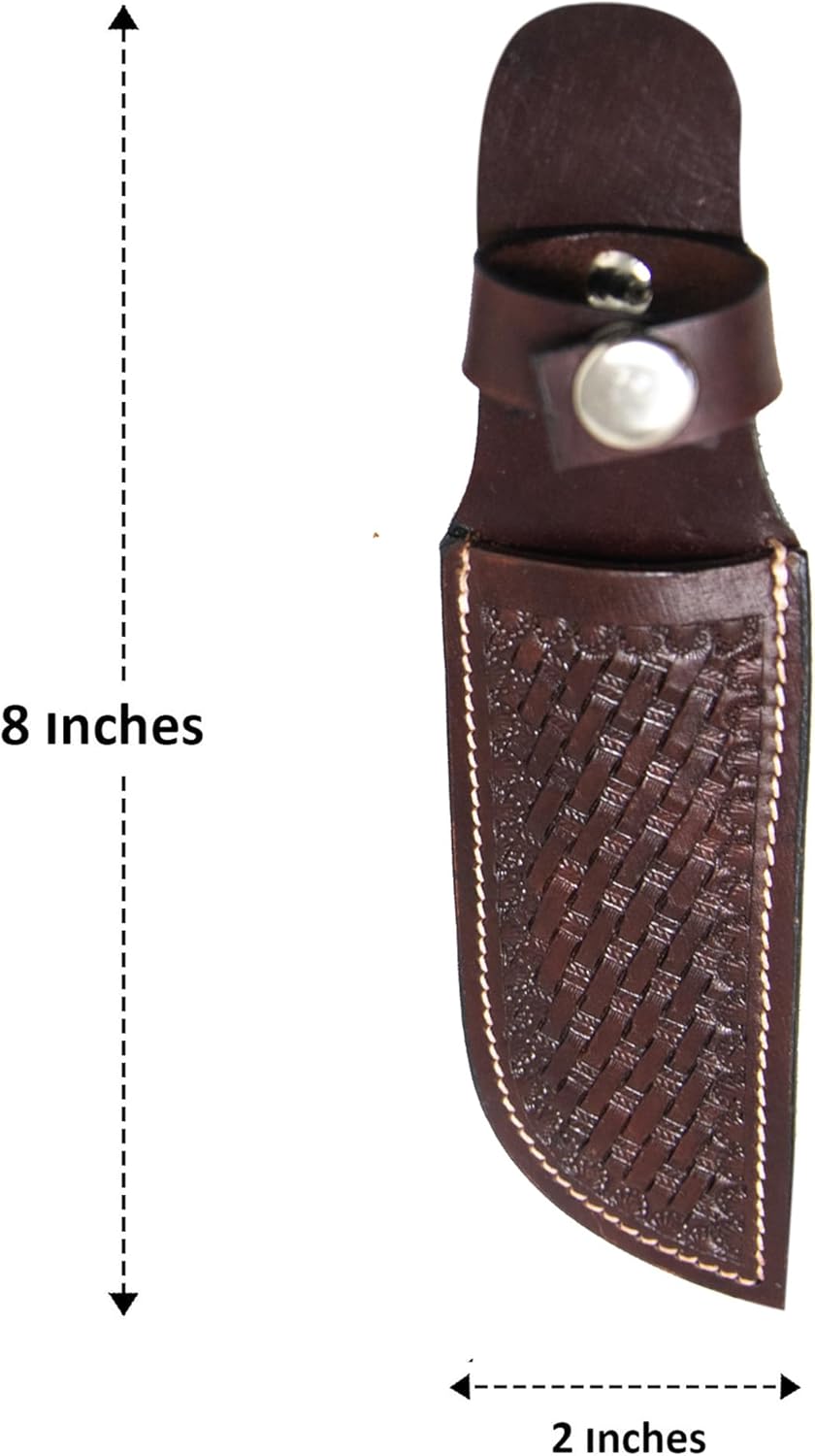 Hulara Handmade Leather Knife Sheath with Belt Loop