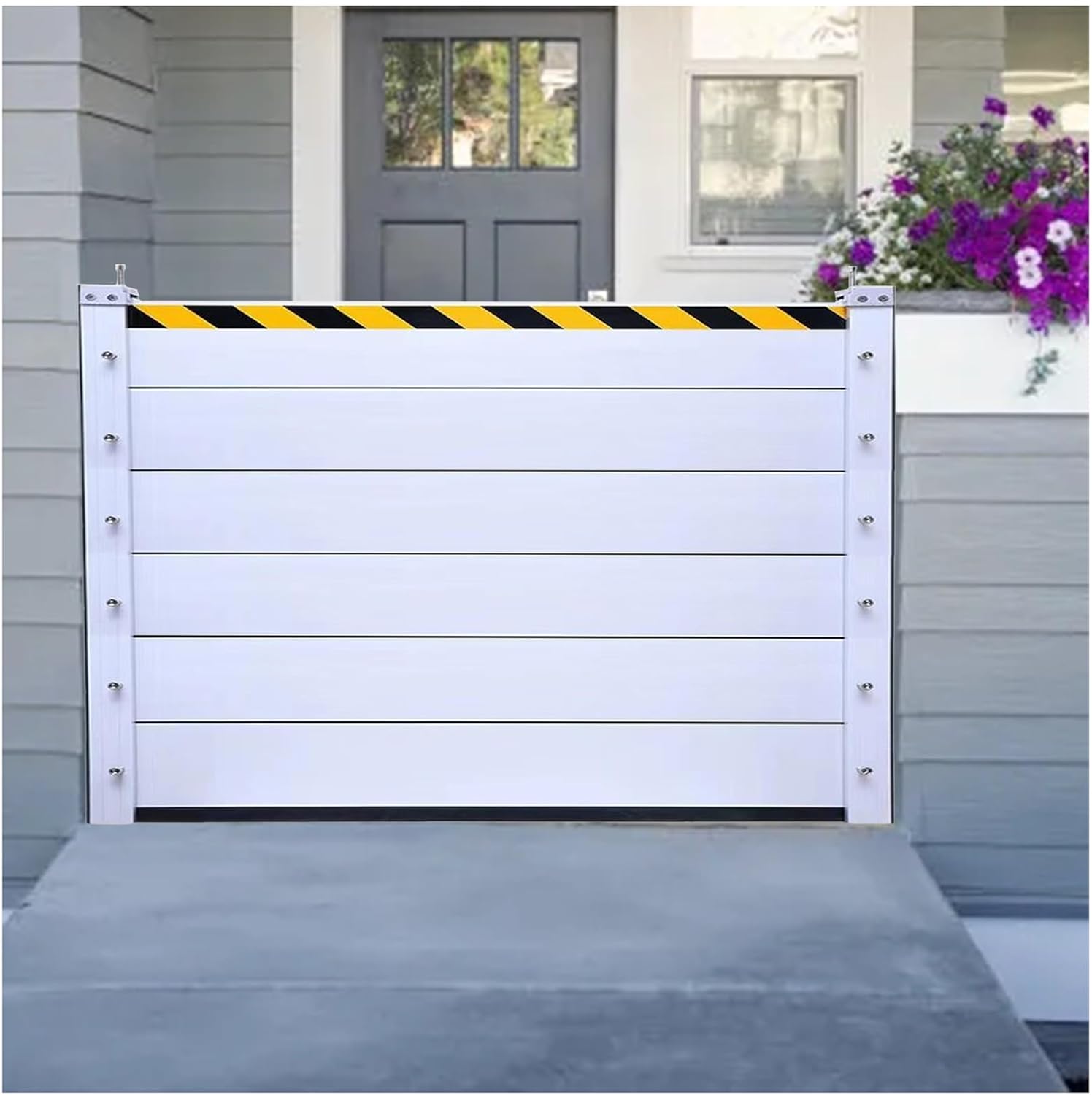 Flood Defense System - 47inch Aluminum Baffle Barriers Silver-L-175c