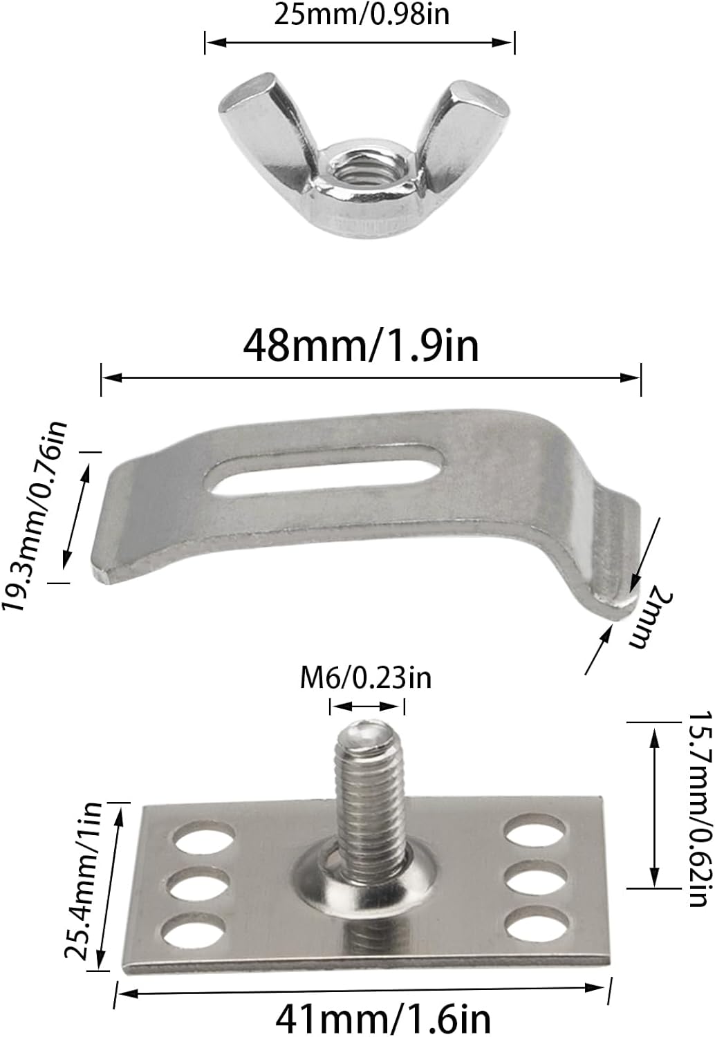 10Pcs 304 Stainless Steel Sink Clips Kit for Undermount Installation