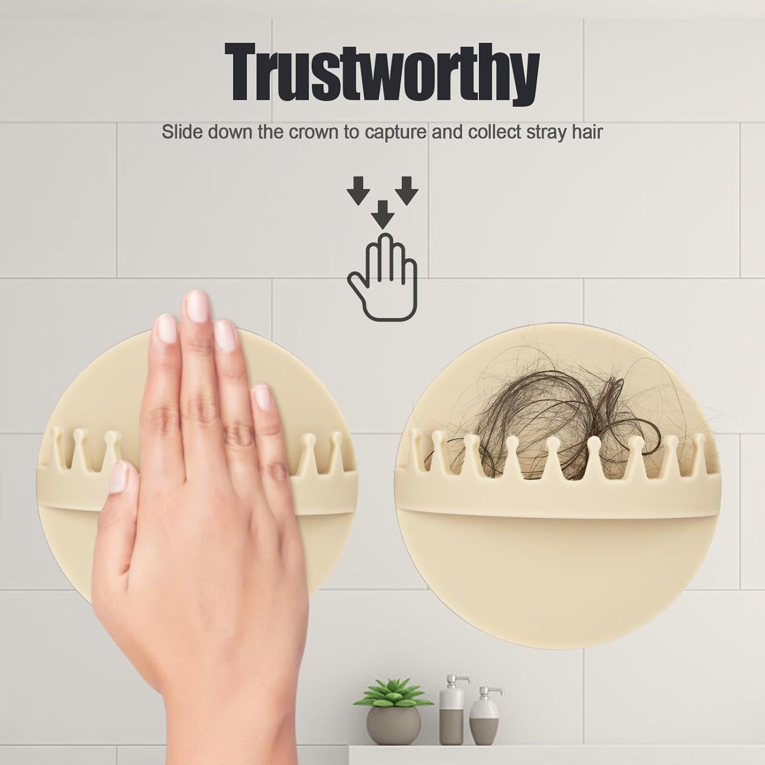 Gosknor Hair Catcher Shower Wall Mount Beige 1