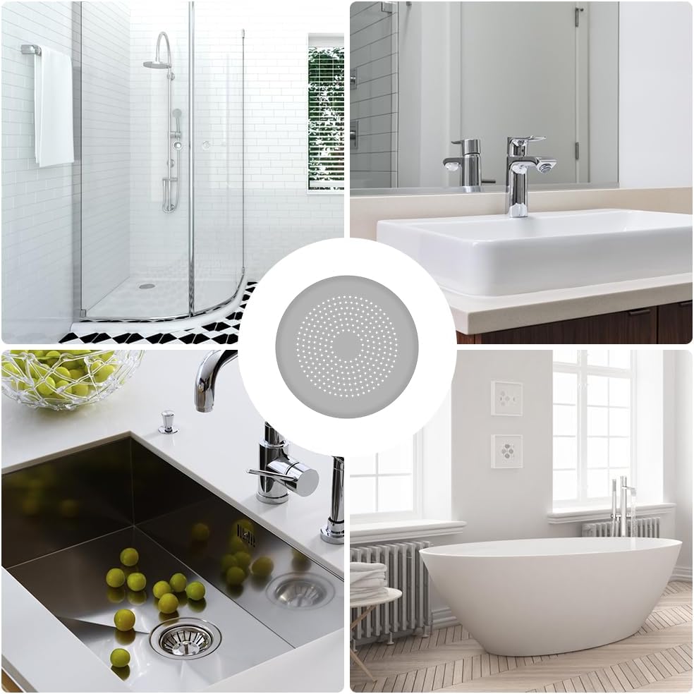 2 Pack Silicone Drain Cover Hair Catcher with Strong Suction Cups