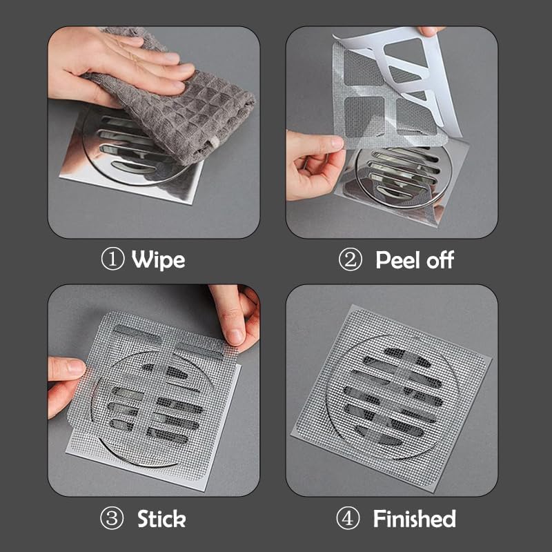 30Pcs Disposable Hair Catcher Drain Sticker for Bathroom Shower Sink