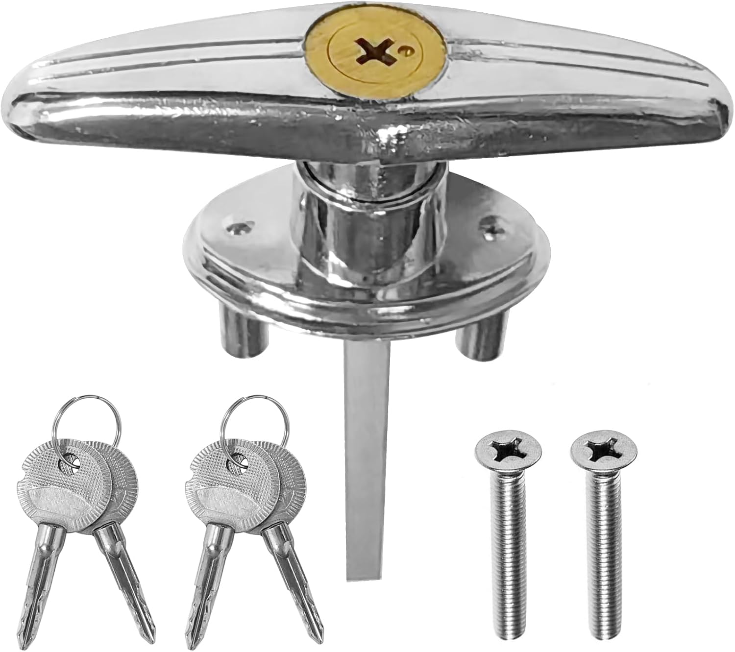 Garage Door Lock T Handle with 4 Keys Replacement Kit