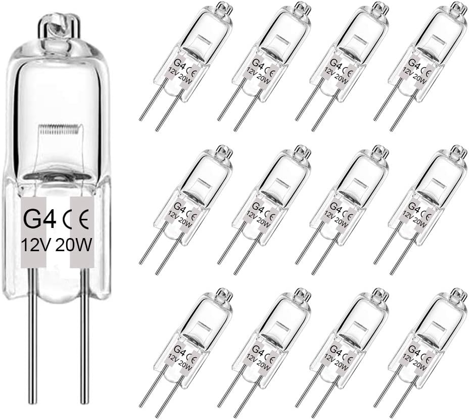 Lacnooe G4 Halogen Bulb 20W 12 Pack Dimmable