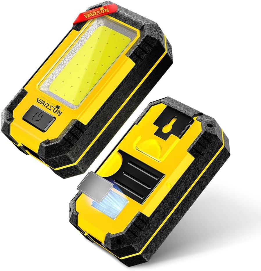 WARSUN Rechargeable LED Work Light 1200LM Bright Yellow