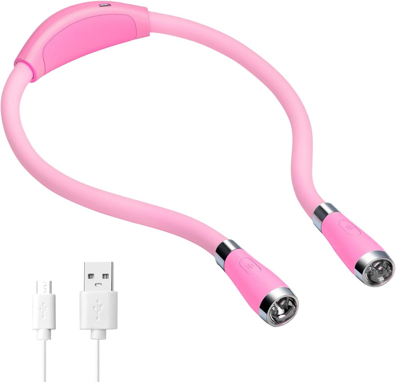 LED Neck Book Light USB Rechargeable with 4 Bright LEDs