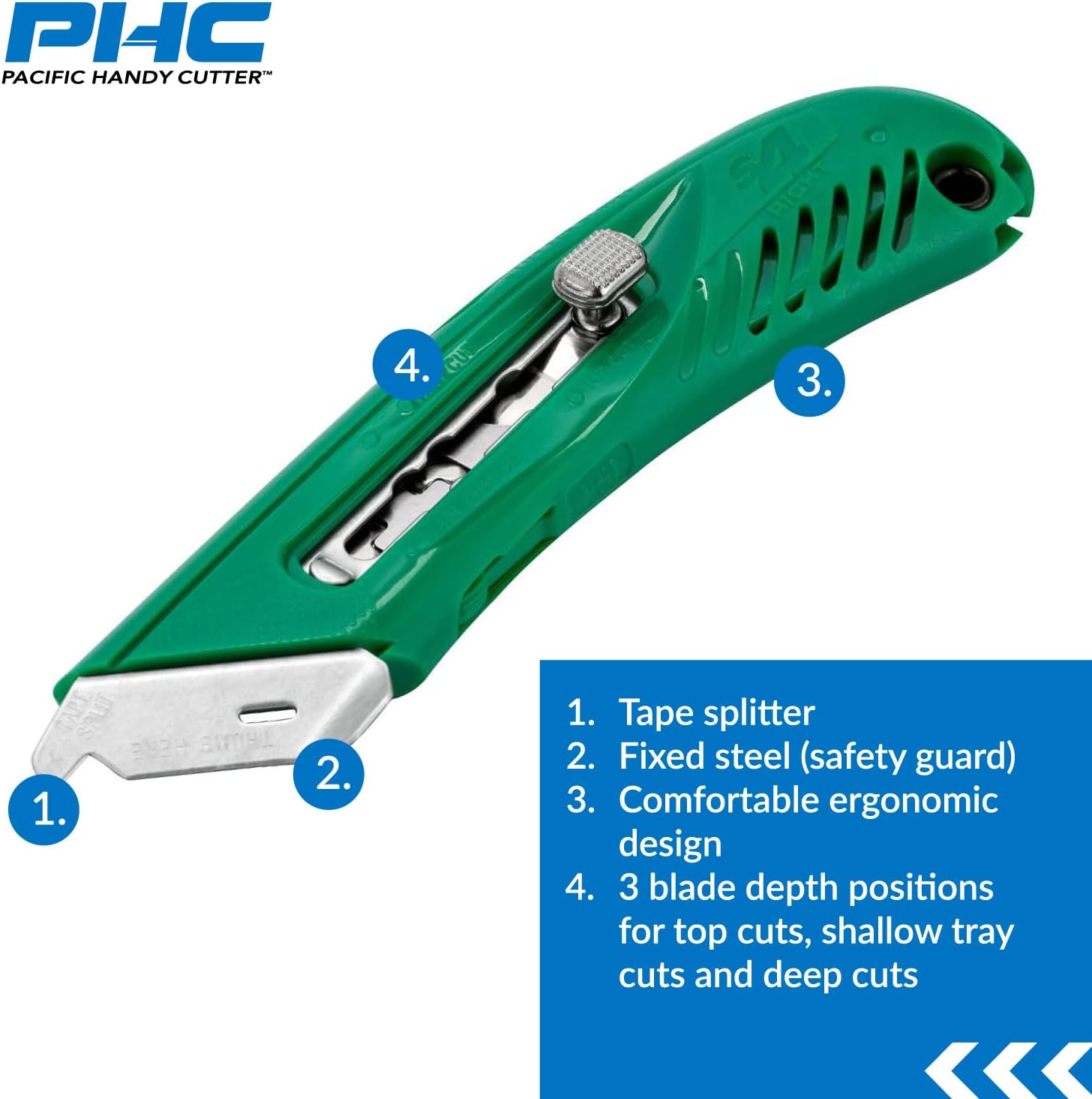 Pacific Handy Cutter S4R Safety Cutter with Steel Guard