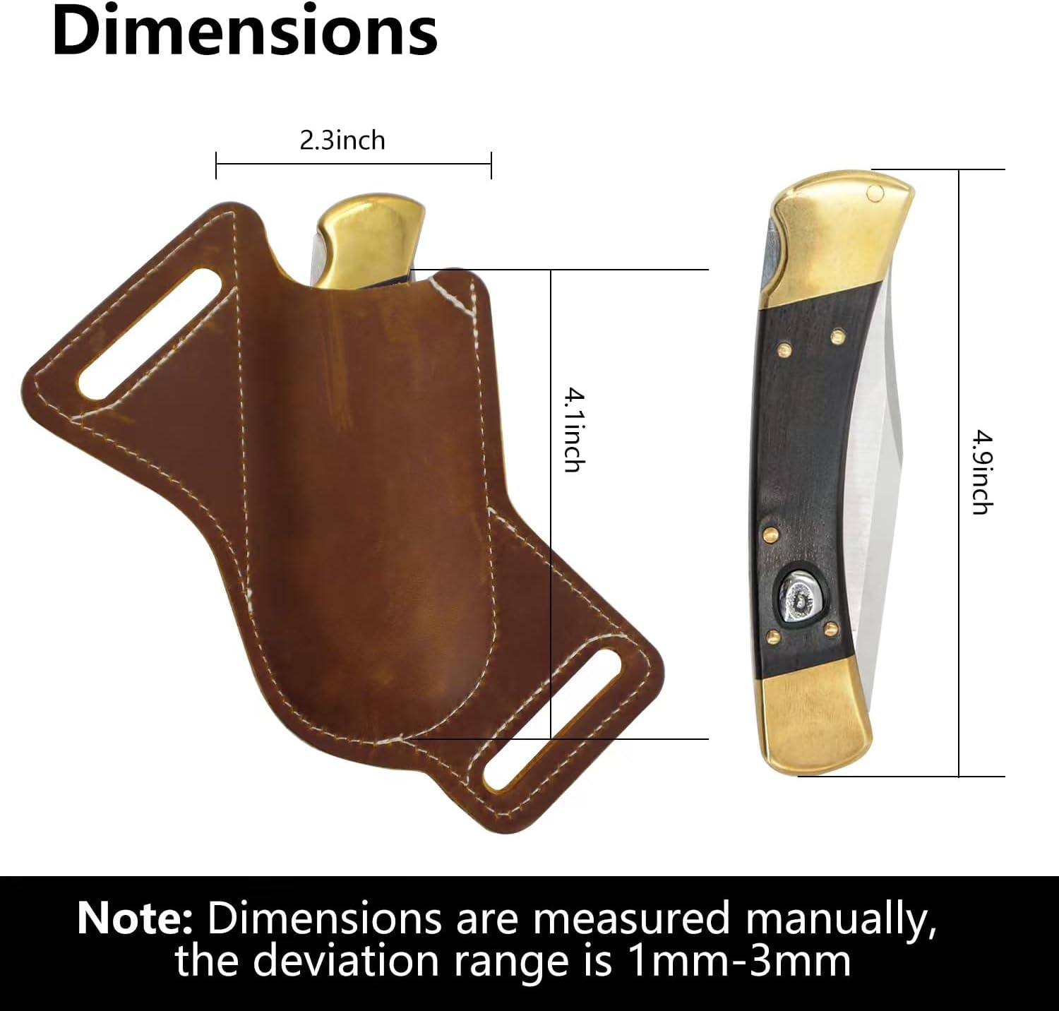 5 Inch Folding Knife Sheath for Men Belt Clip Holster